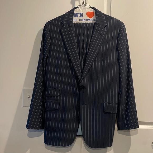 Tom James Other - Custom Navy Pinstripe Tom James Suit 44 Jacket / 34 Pant